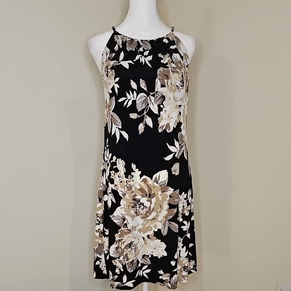 White House Black Market Floral Metallic Hardware Straps Sleeveless Medium - Picture 10 of 10